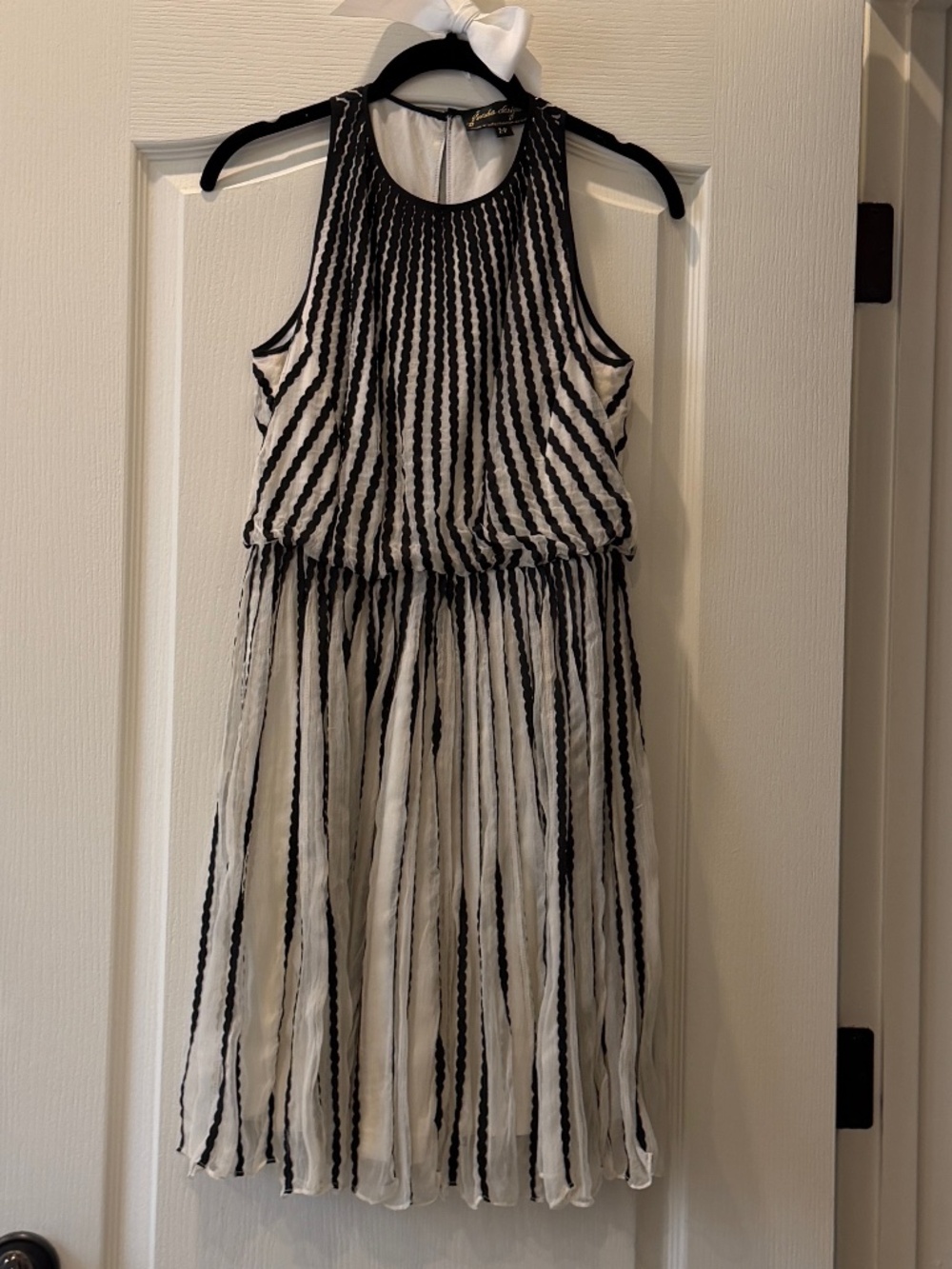 Anthropologie Black & White Striped Dress – Size 2P – Never Worn - Picture 2 of 6